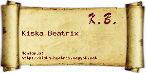 Kiska Beatrix névjegykártya